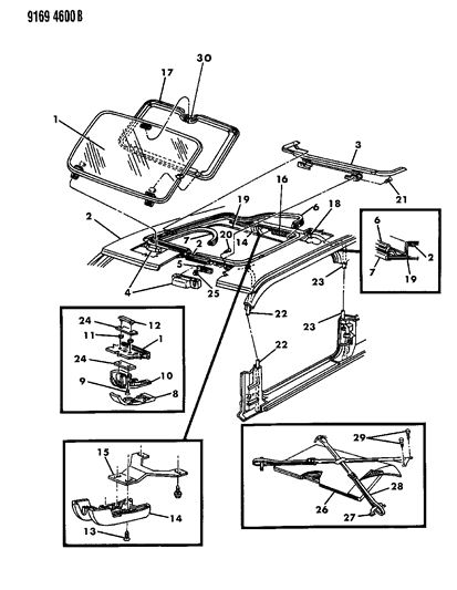 1989 Dodge Spirit Hinge Assembly Diagram for 4467337