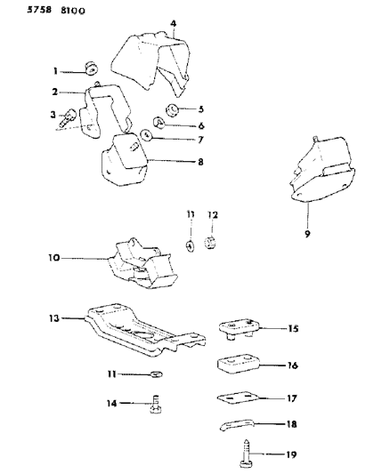 1985 Dodge Colt Engine Mounting Diagram 1 - Thumbnail