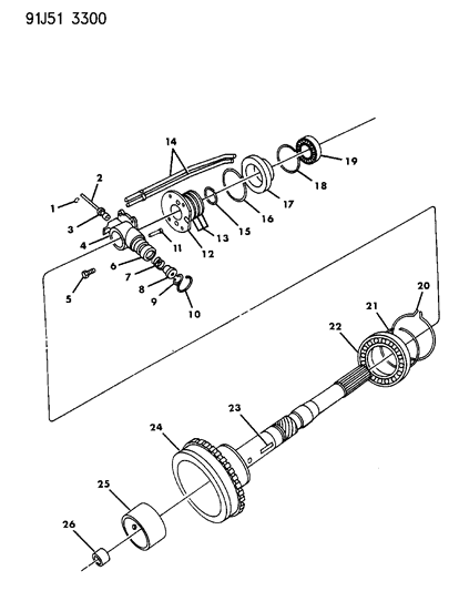 1993 Jeep Grand Wagoneer Governor & Output Shaft Diagram 1 - Thumbnail