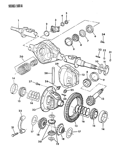 1993 Dodge Ram Wagon Axle, Rear Diagram 2 - Thumbnail