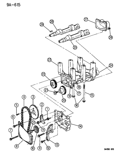 1995 Dodge Grand Caravan Carrier Assembly, Balance Shaft (Include Bearings) Diagram for 4556017