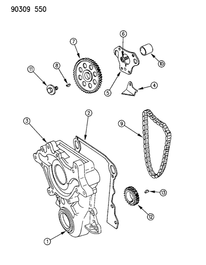 1993 Dodge Ram Wagon Timing Cover & Indicator Diagram 3 - Thumbnail