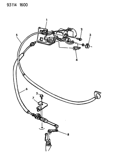 1993 Chrysler LeBaron GTC Throttle Control Diagram 1 - Thumbnail