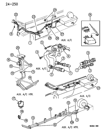 1995 Dodge Ram Wagon Expansion Valve, Front Diagram for 55036181