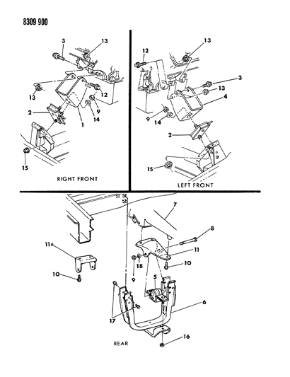 1988 Dodge Ram Wagon Engine Mounting Diagram 2 - Thumbnail