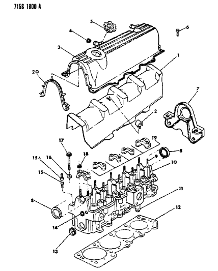 1987 Dodge Aries Cylinder Head Diagram 2 - Thumbnail