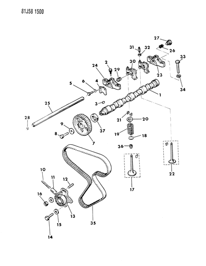 1986 Jeep Wrangler Camshaft & Valves Diagram 2 - Thumbnail
