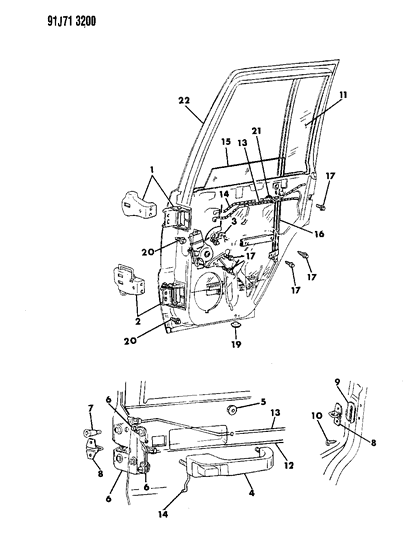 1993 Jeep Grand Cherokee Latch, Door Diagram for 55074804