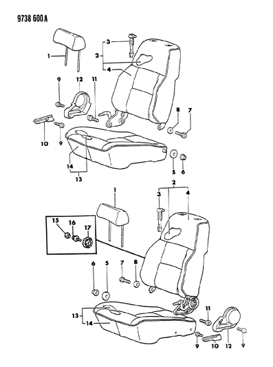 1989 Dodge Raider Front Seat Diagram