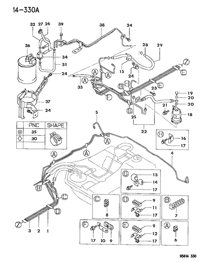 1995 Dodge Avenger Bolt And Washer (8X14) After Dec. 1986 Diagram for MF243648