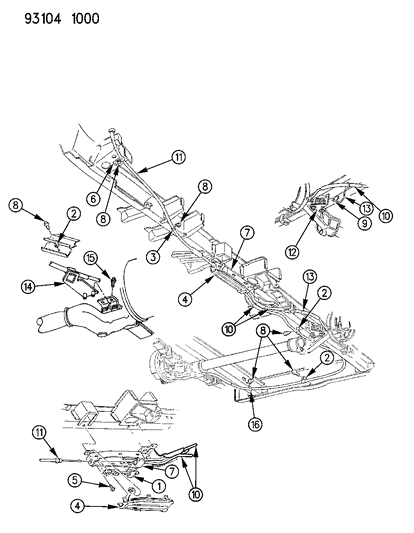 1993 Chrysler Town & Country Rear Cable Diagram for 4683388