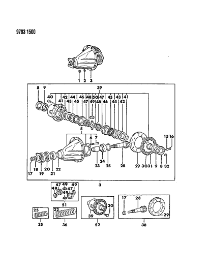 1989 Dodge Raider Nut, Rear Differential Diagram for MF430152