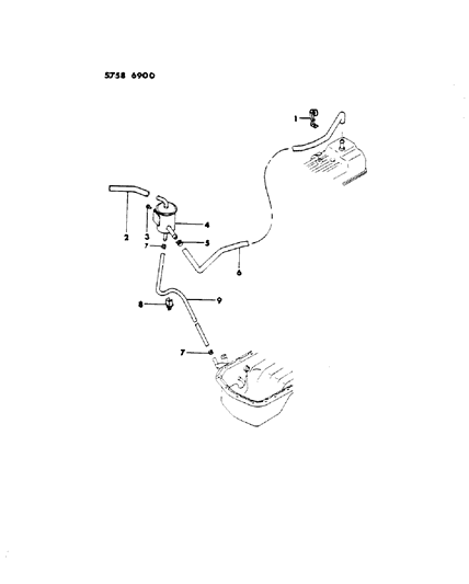 1986 Chrysler Conquest Oil Separator & Engine Breather Diagram 2 - Thumbnail