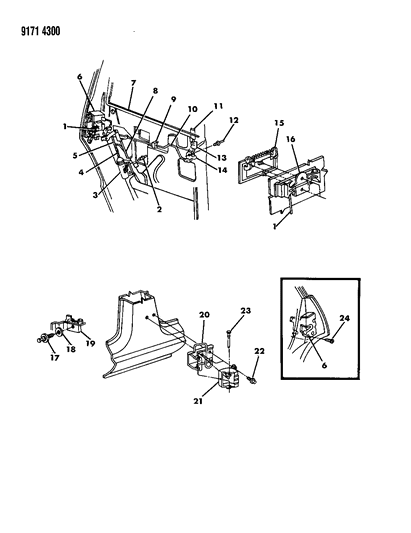 1989 Dodge Dynasty Outer Panel Diagram for 4365163
