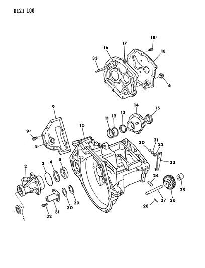 1986 Chrysler LeBaron Base Case, Transaxle & Related Parts Diagram 1 - Thumbnail