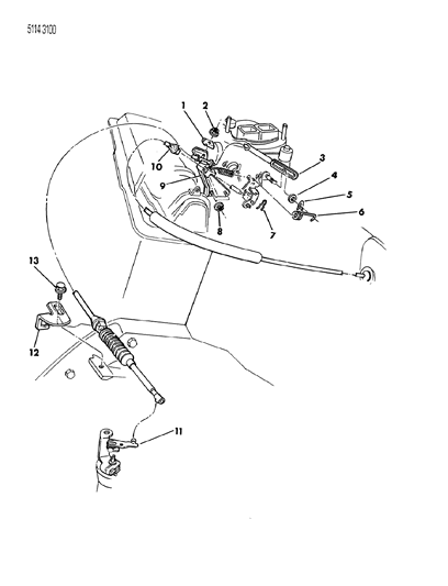 1985 Dodge Omni Throttle Control Diagram 1 - Thumbnail
