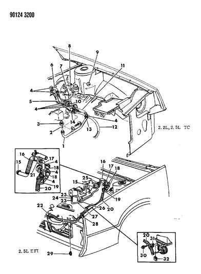 1990 Dodge Daytona Plumbing - A/C & Heater Diagram 3 - Thumbnail