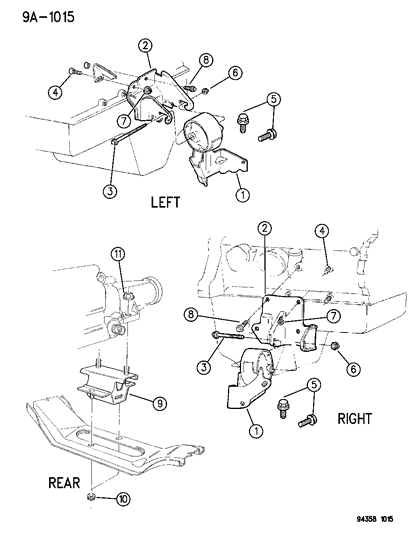 1996 Dodge Dakota Engine Mounting Diagram 1 - Thumbnail