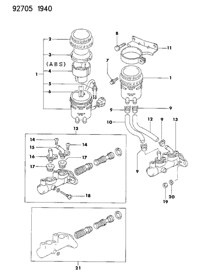 1994 Dodge Colt Master Cylinder Diagram 2 - Thumbnail
