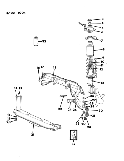 1984 Dodge Colt Mount Washer, Front Diagram for MA150669
