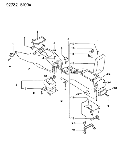 1994 Dodge Colt Console Diagram 3 - Thumbnail