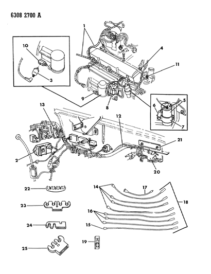 1987 Dodge D150 Wiring - Engine - Front End & Related Parts Diagram 2 - Thumbnail