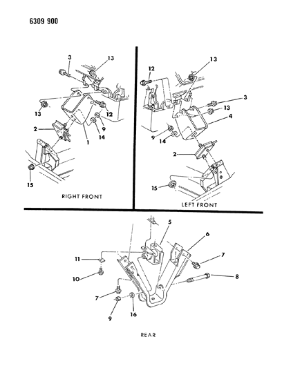 1987 Dodge Ram Van Engine Mounting Diagram 2 - Thumbnail