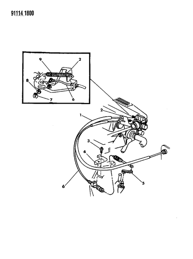 1991 Chrysler LeBaron GTC Throttle Control Diagram 2 - Thumbnail