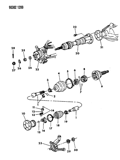 1990 Dodge Dakota Shaft, Complete Diagram for R2073972AC