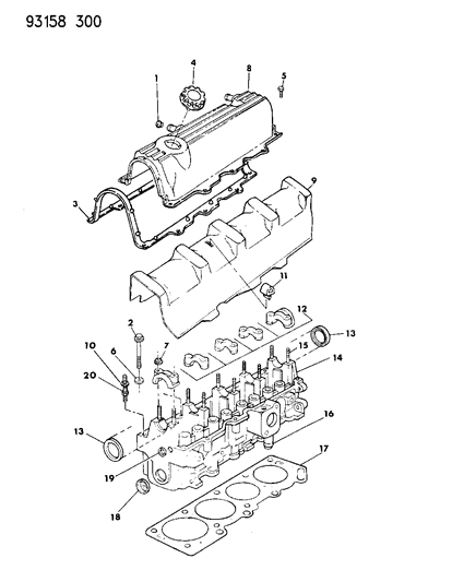 1993 Dodge Shadow Cylinder Head Diagram 1 - Thumbnail