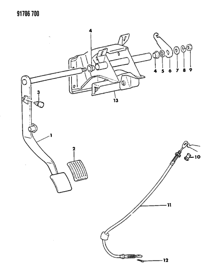 1991 Dodge Ram 50 Clutch Pedal Diagram 1 - Thumbnail