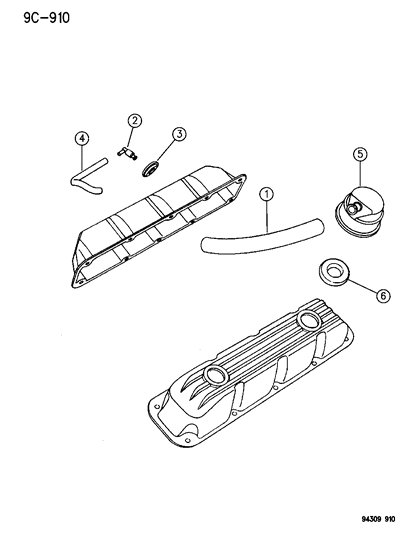 1994 Dodge Ram Wagon Crankcase Ventilation Diagram 3 - Thumbnail