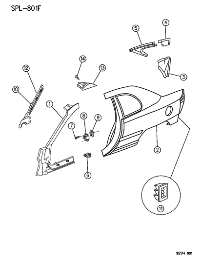 1995 Dodge Neon Aperture Panel Diagram 1 - Thumbnail