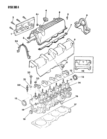 1988 Chrysler New Yorker Base Model Cylinder Head Diagram 1 - Thumbnail