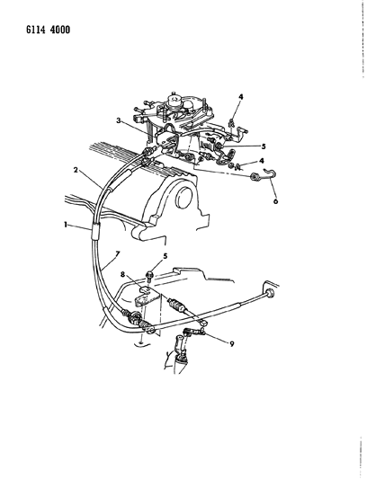 1986 Chrysler LeBaron Base Throttle Control Diagram 2 - Thumbnail