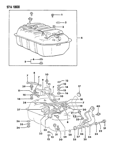 1989 Chrysler Conquest Bolt And Washer (6X14Mm) Diagram for MF247223