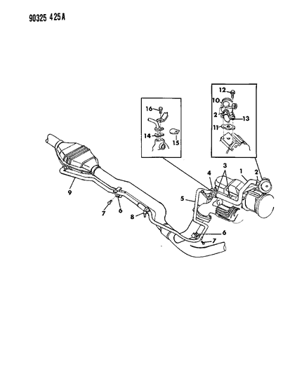 1991 Dodge Dakota Air Pump Tubing Diagram 3 - Thumbnail