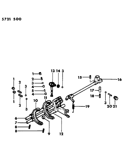 1986 Dodge Ram 50 Control, Shift Diagram 1 - Thumbnail