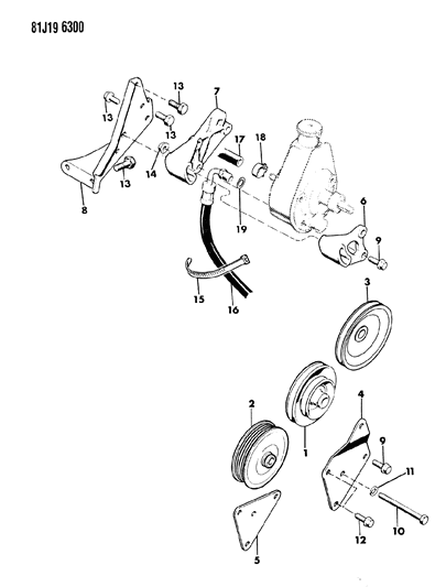 1986 Jeep J20 Pump Mounting - Power Steering Diagram 2 - Thumbnail
