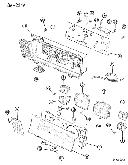 1994 Jeep Cherokee Instrument Cluster Diagram 3 - Thumbnail