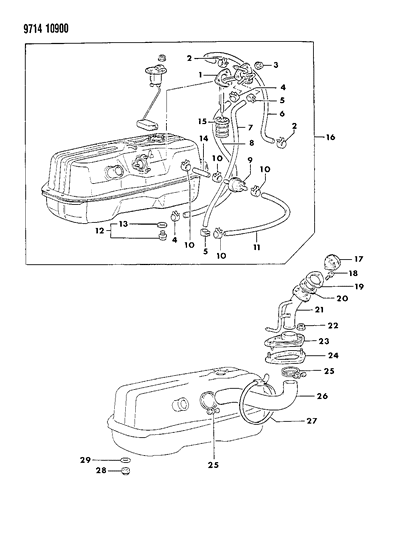 1989 Dodge Ram 50 Fuel Tank Diagram 1 - Thumbnail