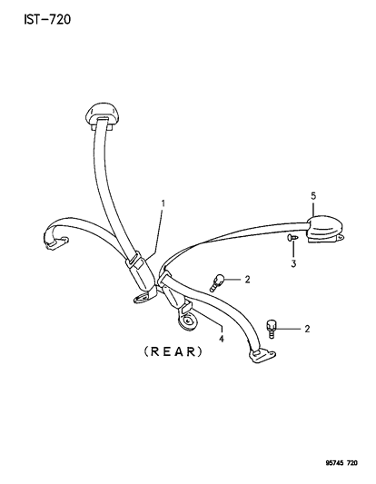 1995 Dodge Stealth Belt, Seat Left Diagram for MR750215