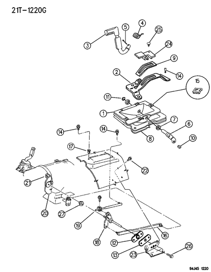 1995 Jeep Grand Cherokee Bearing Transfer Case Shift Diagram for 52078134