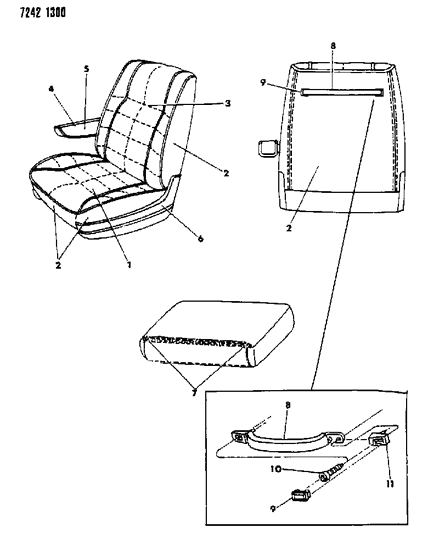 1987 Dodge Caravan Front Seat Diagram 4 - Thumbnail