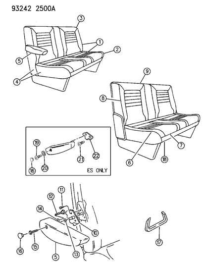 1993 Dodge Caravan Rear Seat Diagram 6 - Thumbnail