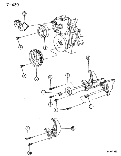 1994 Jeep Grand Cherokee Drive Pulleys Diagram 2 - Thumbnail