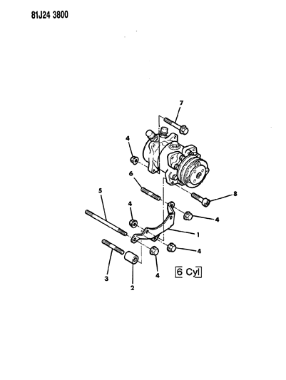 1986 Jeep Comanche Compressor & Mounting Diagram 4 - Thumbnail
