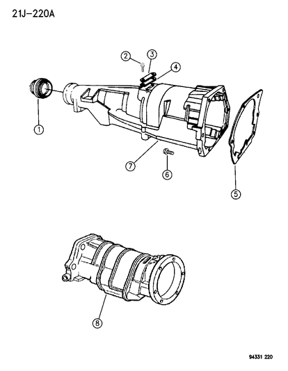 1996 Dodge Ram 2500 Extension - Automatic Transmission Diagram 1 - Thumbnail