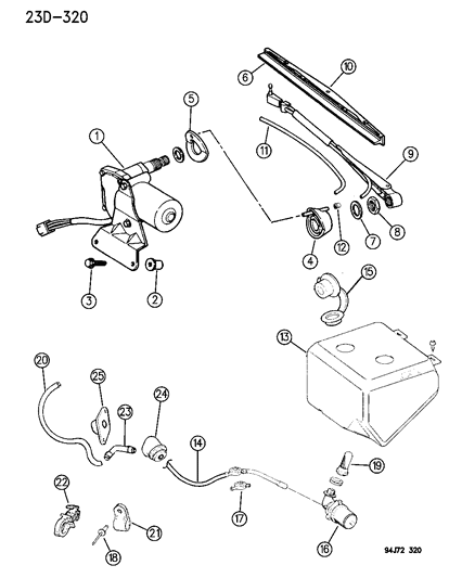 1994 Jeep Cherokee Rear Motor Diagram for 55155317