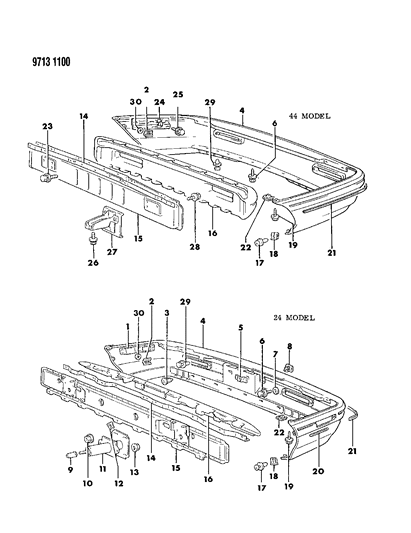 1989 Dodge Colt Pad Retainer Diagram for MB481588